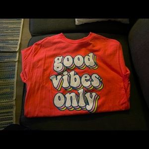 Orange “Good Vibes Only” Graphic Tee 🤟🏼🤙🏼